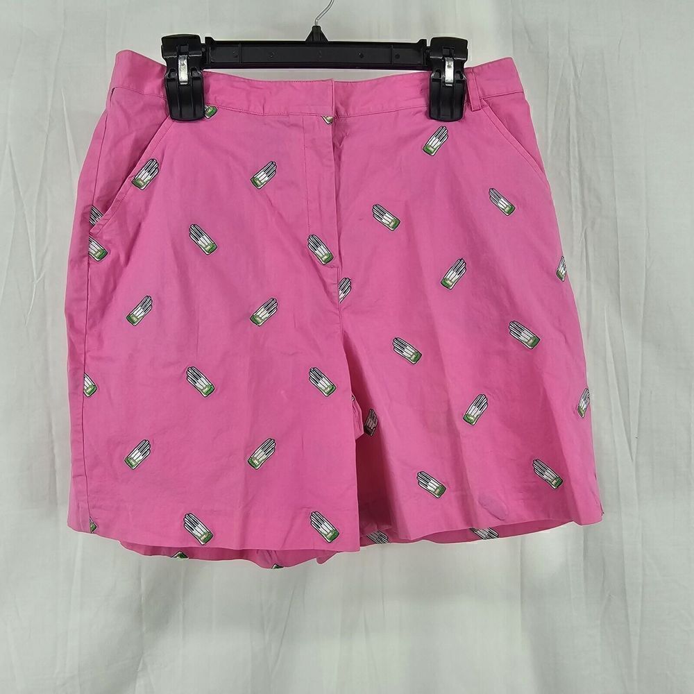 Lilly Pulitzer Hot Pink Multi-Color Glove Golf Golfer Embroidered Shorts Size 12